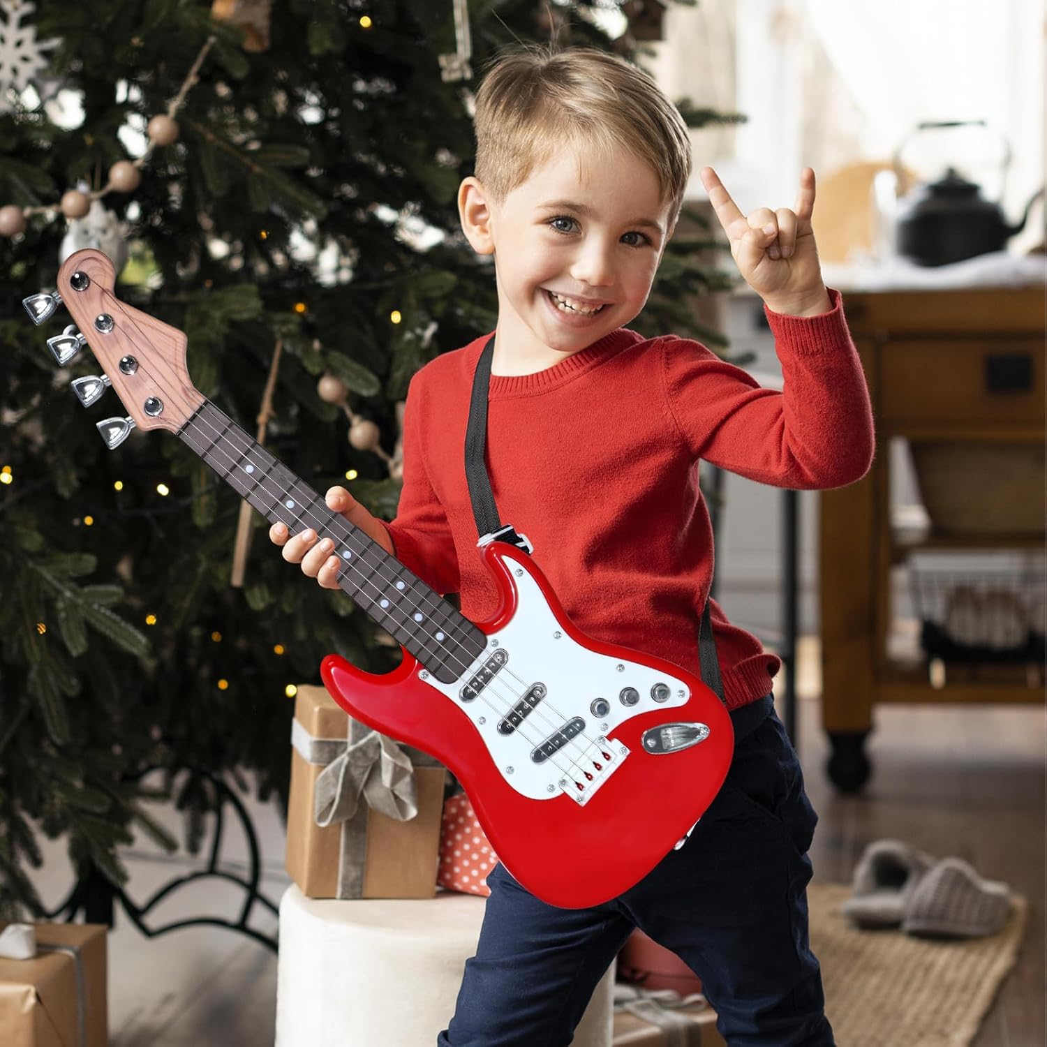 Musical Instrument Harmonium - Guitarra eléctrica de juguete para niños,